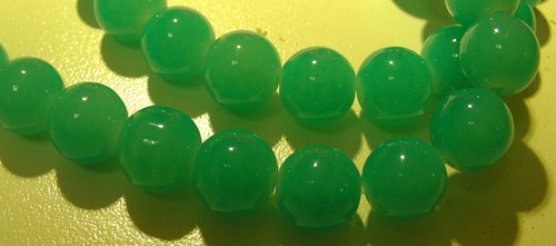 10mm Milky Glass Beads - Light Green(+/- 40 pieces)