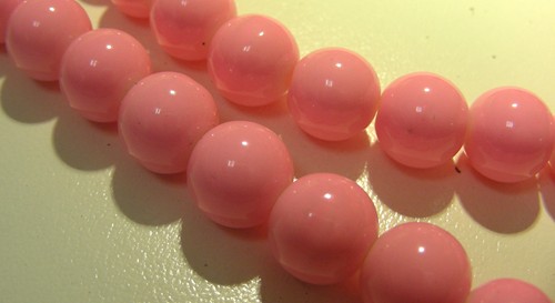 10mm Opaque Glass Beads - Petal Pink(+/- 40 pieces)