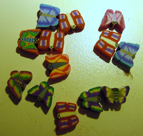 10mm Fimo Spacers - Butterflies -Assorted (each)