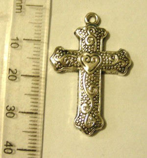 35mm Nickel Cross with Design (each)