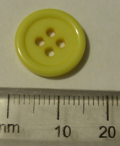 15mm Button - Yellow (each)