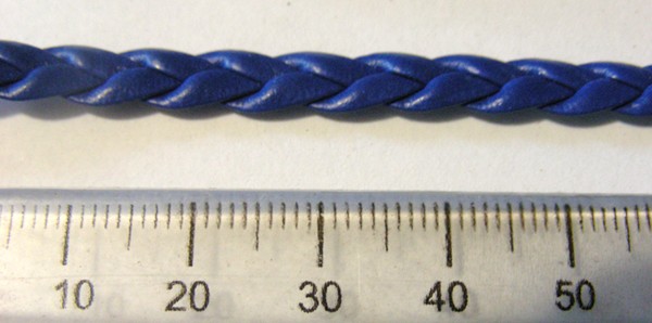 Flat Plaited Leather - Navy Blue (per metre)