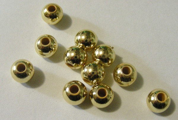 8mm Acrylic Beads - Gold (+/- 30 pieces)
