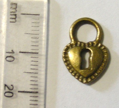 18mm Antique Bronze Charm - Heart Locket (each)