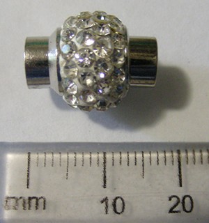Magnetic Clasp with Crystal Diamante - 10mm Hole (each)