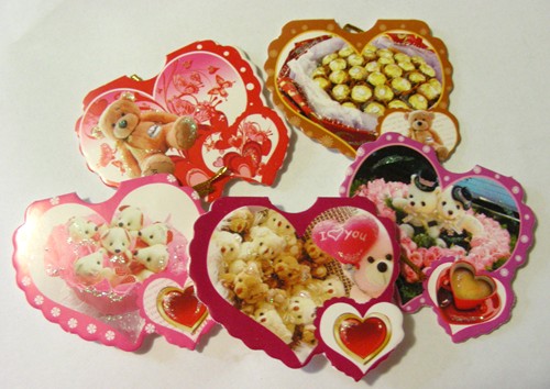 6.4cm x 5.7cm Valentines Day Gift Card - Assorted (each)