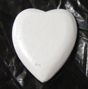 40mm Wooden Heart Spacer -White(each)