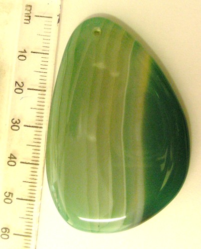 55mm Agate Slice Pendant - Green (each)