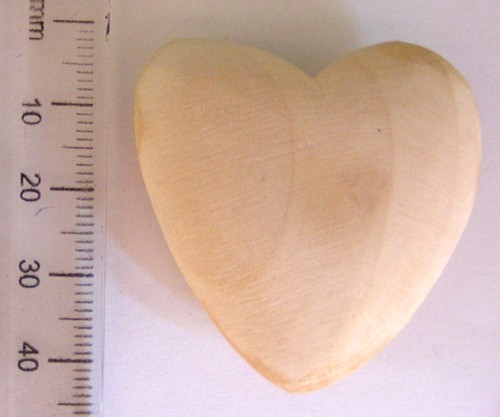 40mm Wooden Heart Spacer - Unvarnished (each)