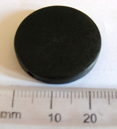 25mm Round Wooden Disk Spacer - Black (each)
