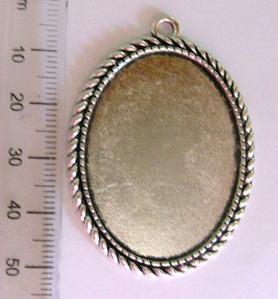 50mm Oval Pendant Blank with Etching (each)