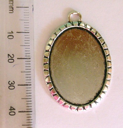 40mm Oval Pendant Blank with Etching (each)