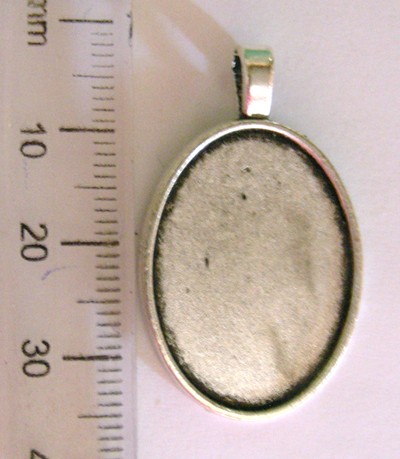 25mm Oval Pendant Blank - Plain (each)