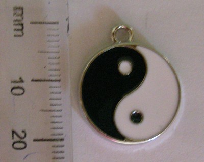 20mm Enamel Pendant - Yin/Yang (each)