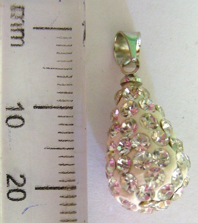 20mm Crystal Rhinestone Teardrop Pendant (each)