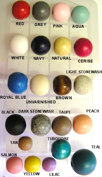14mm/16mm Round Wooden Beads - Assorted  (each). Choose your col