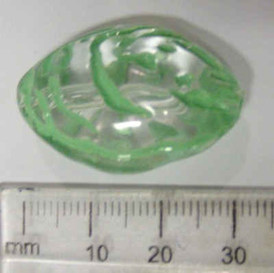 30mm Acrylic Lucite Nugget - Clear/Green (each)