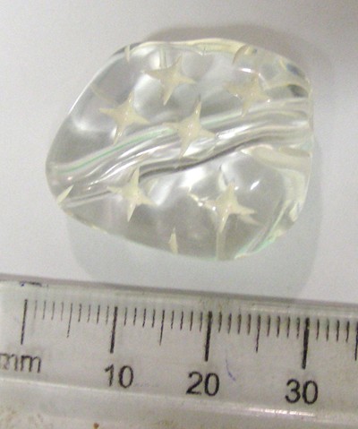30mm Acrylic Lucite Nugget - Clear/White Stars (each)