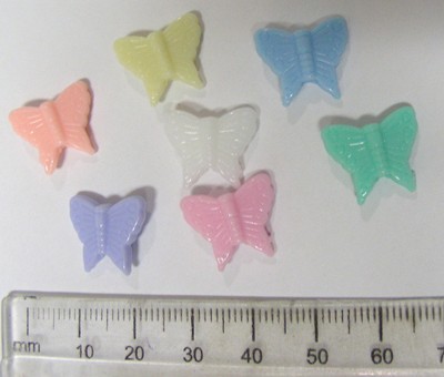 15mm Pastel Acrylic Butterflies - Assorted (each)