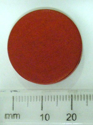 25mm Round Wooden Disk Spacer - Red (each)