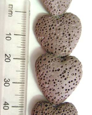 20mm Lava Heart Spacer - Grape(each)
