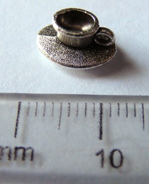 10mm Nickel Charm - Cup and Saucer (each)