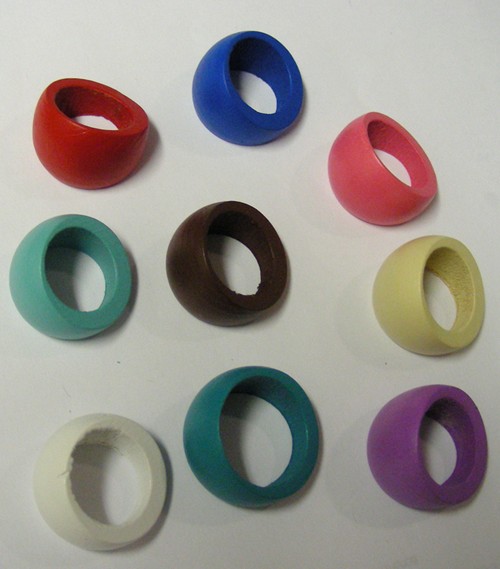 Wooden Rings - Assorted Colours (each)