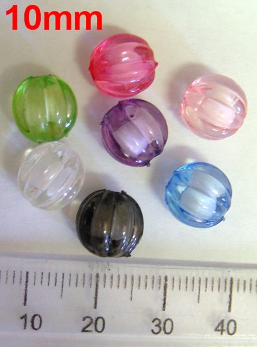 10mm Innerlined Round Acrylic - Assorted (pkt of 30)