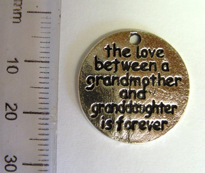 25mm Nickel Charm - Love Between a Grandmother and Grandaughter