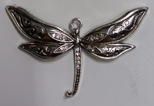 60mm Dragonfly Pendant - Clear (each)