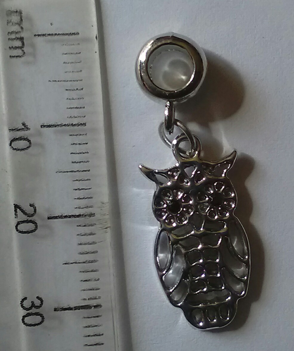 20mm Pandora Charm with Hanging Loop - Owl(each)