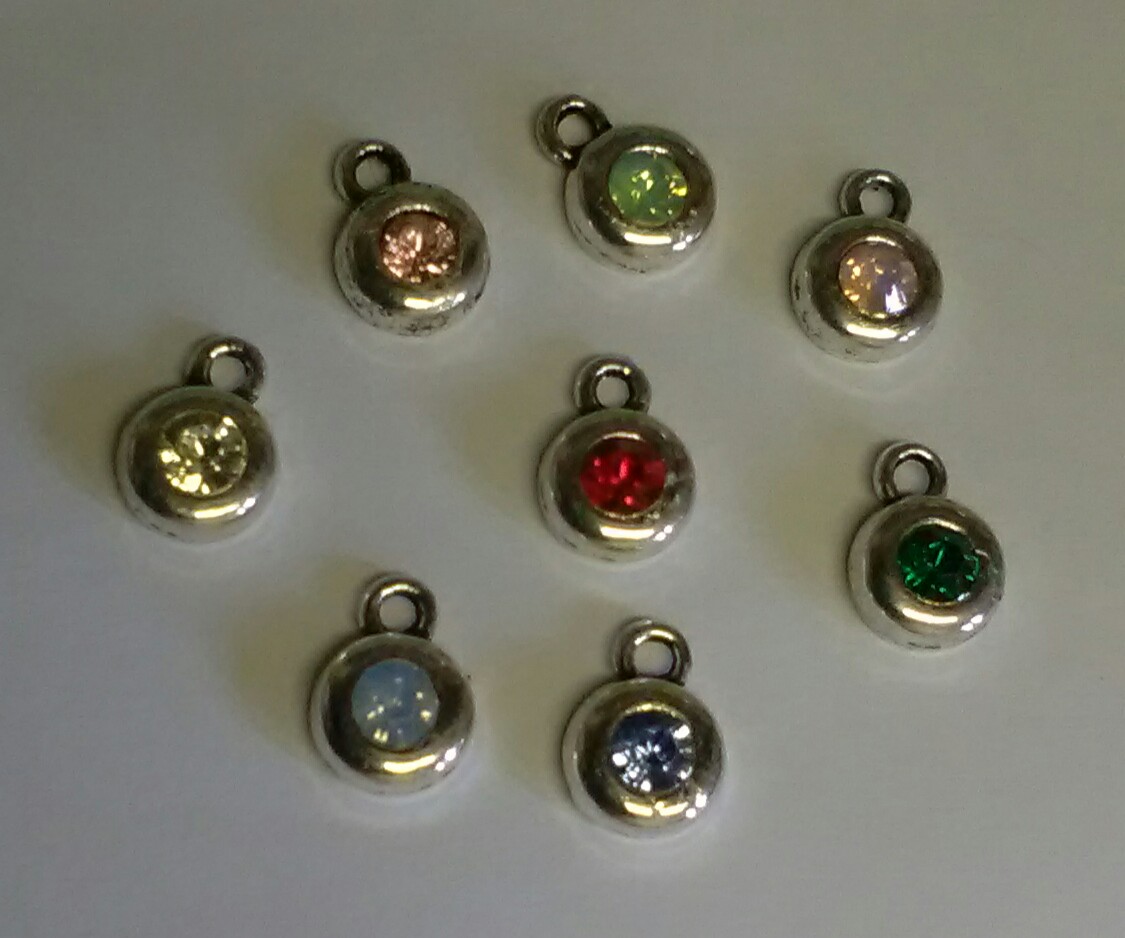 10mm Diamante Pendant/Charm - Assorted (each)