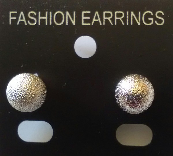 10mm Pitted Earring Studs - Silver (per pair)