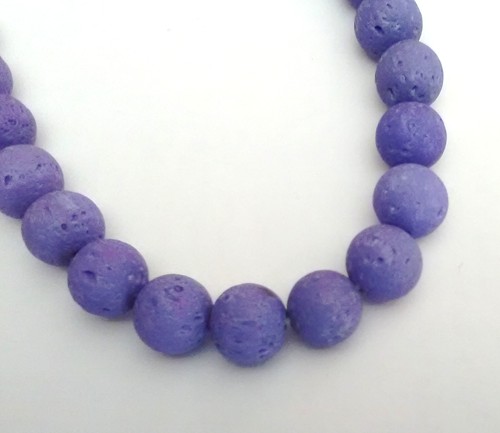 8mm Lava Beads - Lilac (each)