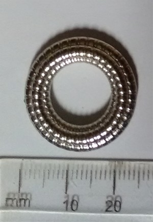 20mm Metallised Scarf Ring - Round With Pattern (each)