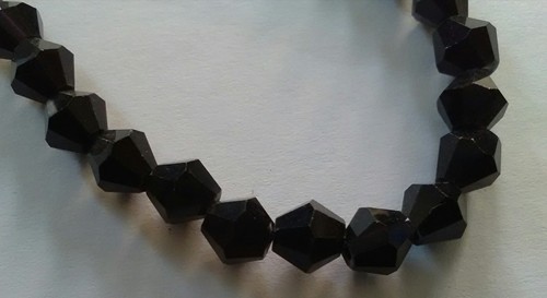 6mm Crystal Bicones - Jet Black (+/-50 pieces)